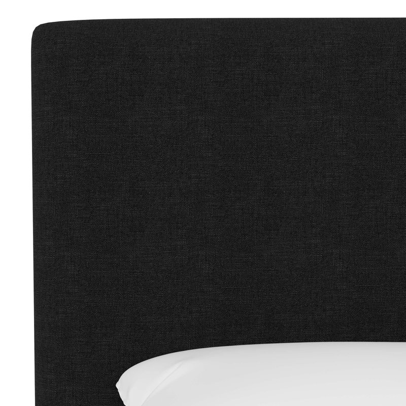 Tête de lit tapissier Eisley, Simple, Lin noir classique