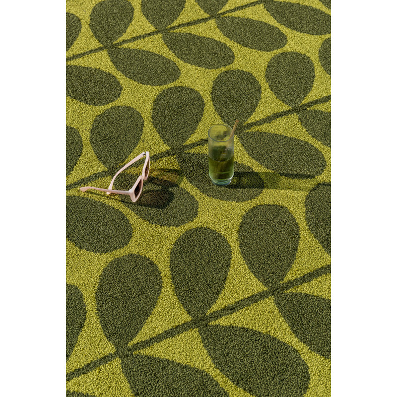 Solid Stem Hand Tufted Floral Area Rug, Rectangle 6'6" x 9'2"