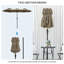Grand parasol de marché extérieur de 9,5 pi avec bouton-poussoir et manivelle Outsunny-1087848220