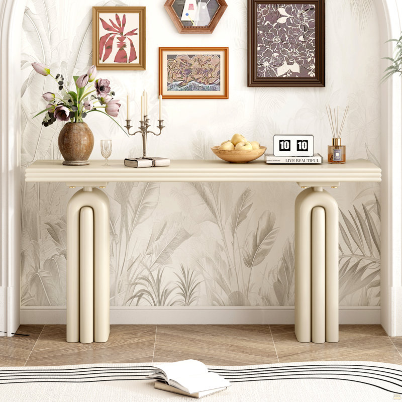 Console chic, élégante et luxueuse en placage d'acacia, convenant au vestibule, au couloir, au salon, au vestibule, au couloir