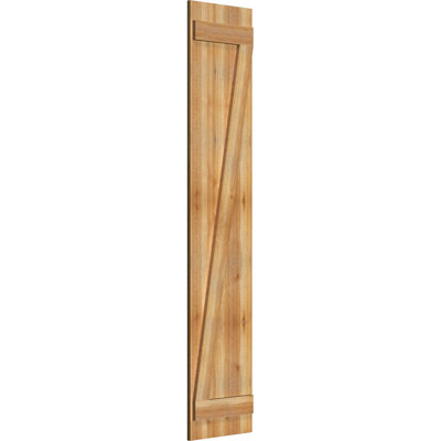 TimberCraft 5 3/8" Boards Joined Board-n-Batten Shutters w/Z-Bar, Western Red Cedar (Per Pair)