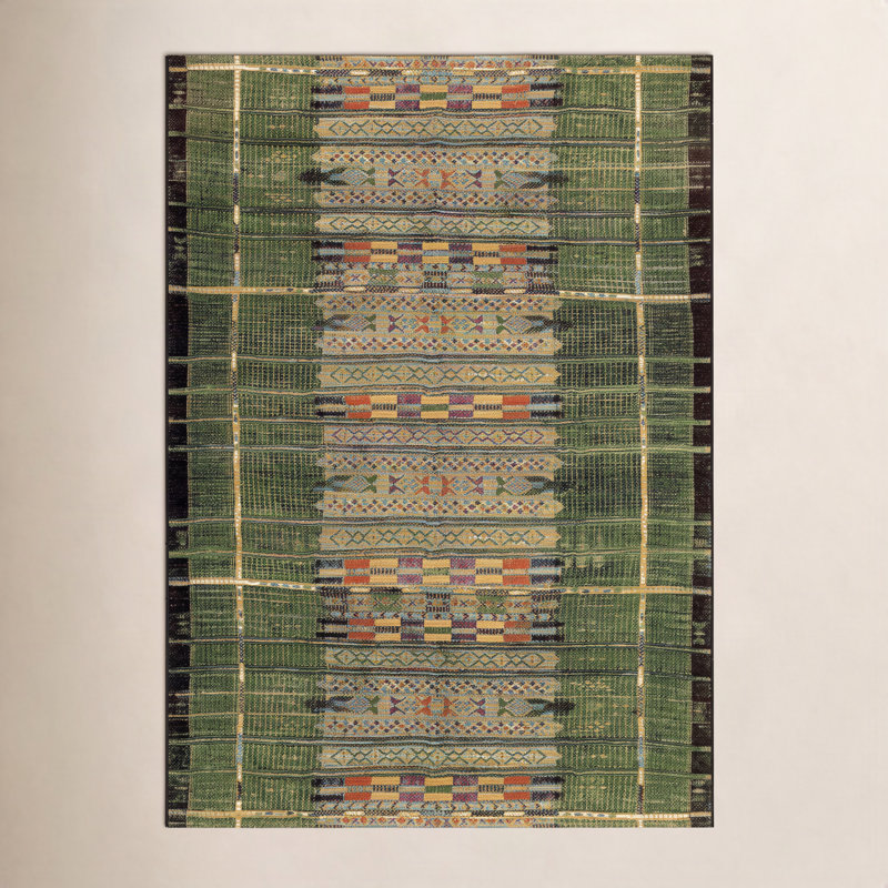 Sesena Multi-Colored Indoor/Outdoor Area Rug, Rectangle 6'6" x 9'4"