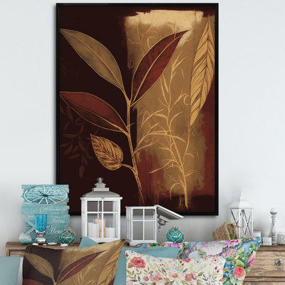 Terra Cotta Chocolate Leaves VI - Landscape Forest Print