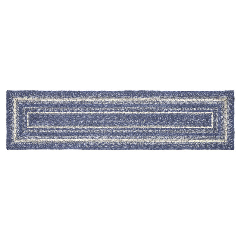 Tapis bleu tressé Birt Whistle, Tapis de couloir 2 pi x 8 pi