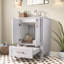 24'' Modern White Free standing Single Bathroom Vanity with Ceramic Top