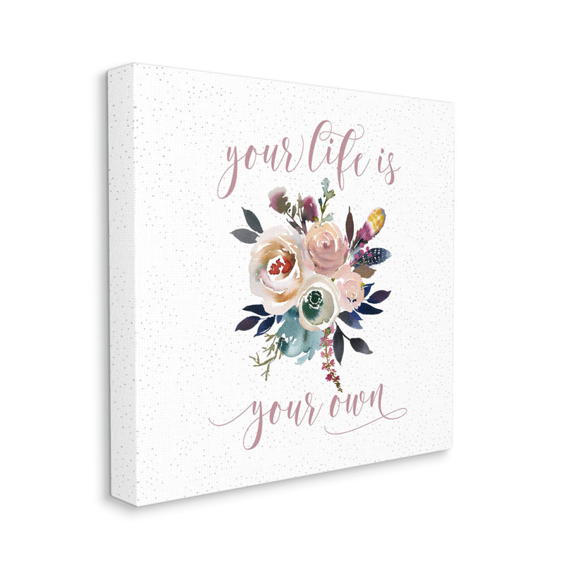 La vie est votre propre motif de bouquet floral par Tara Moss - Peinture, Toile tendue, H 36 po x l 36 po x P 1,5 po