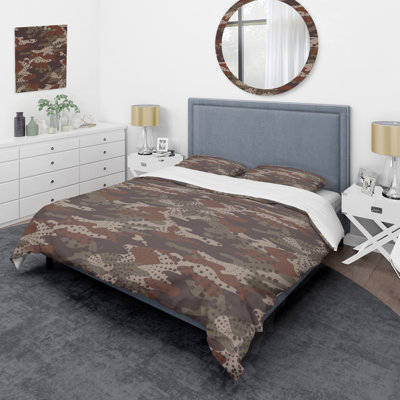 Camouflage mauve tendance - ensemble de housse de couette abstrait - microfibre de polyester