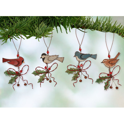 Ensemble d’ornements suspendus oiseau 4 pièces