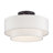 3 Light Soft Gold Large Semi-Flush With Hand Crafted Off-White Color Fabric Hardback Shades-1385747762