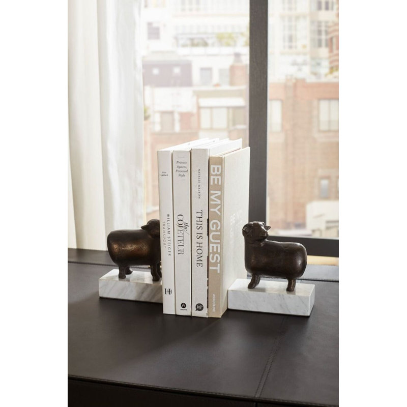 Sheep Bookends (Pair), Bronze
