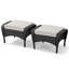 Repose-pieds d'extérieur en osier avec coussin Gaetanino-288057569-317904220