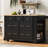Kitchen Island with 6 Drawers, Pull Out Trash Can Storage, Rolling Kitchen Island on 5 Wheels with Drop Leaf, Power Outlet, 5 Open Side Racks for Kitchen, Dining Room-1971465991