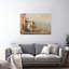 «Sunlit Coastal Village View Peaceful Rustic Tranquil Architecture Coastal», reproduction d'art mural-133198694