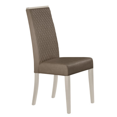 Chaise d'appoint à oreilles capitonnée Makai en perle métallique / brun
