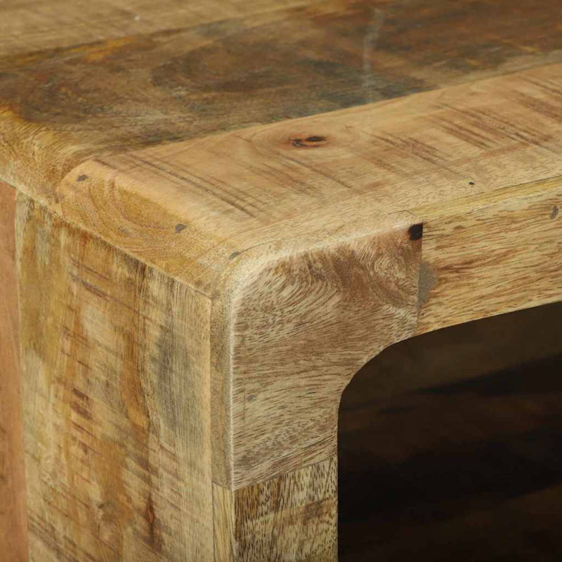 Solid Wood Coffee Table with Storage, Natural