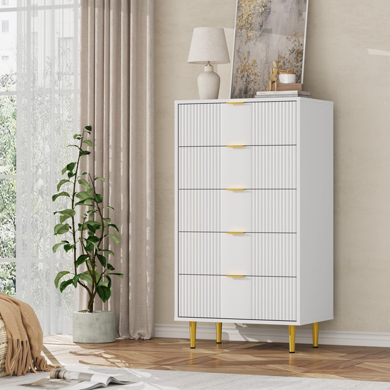 Commodes 4 tiroirs naturelles, Blanc