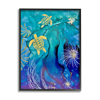 «Abstract Blue Sea Turtles» par Amy Tieman