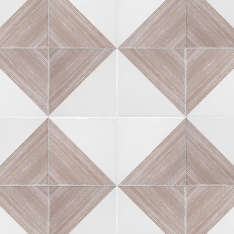 Triangle 6" x 6" Ceramic Patterned Wall Tile, Taupe