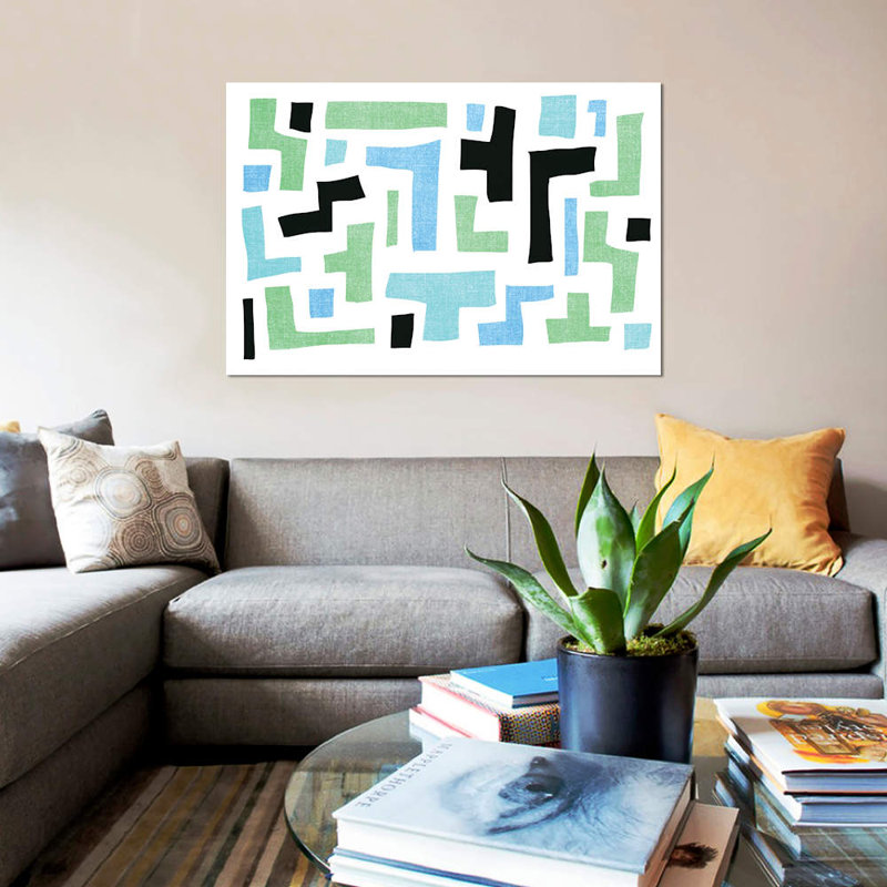 «Geo I», impression sur toile, H 26 po x l 40 po x P 1,5 po, Pas de tapis, Toile tendue