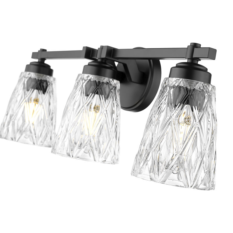 Meuble-lavabo noir mat 3 lumières Jordynn, Noir mat