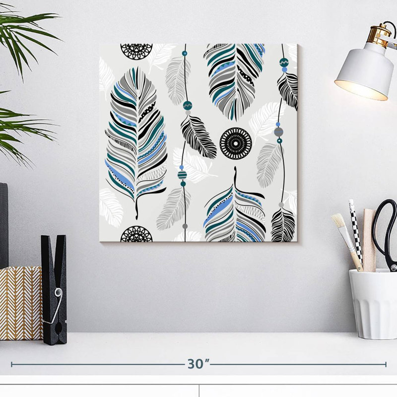 Kerner Feathers Pattern, 16" H x 16" W