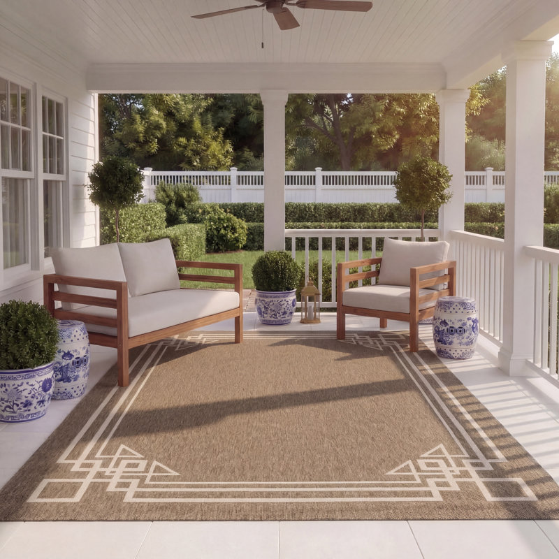 Tapis d'intérieur / extérieur à motif géométrique Ovena Performance, Rectangle 8 pi x 11 pi