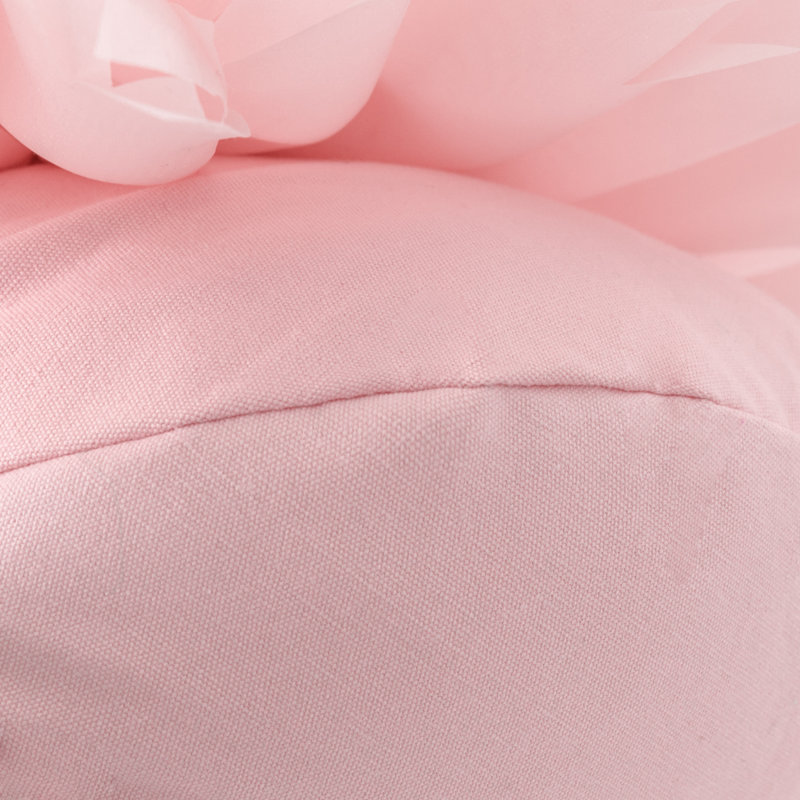 Pink Round 12" Polyester Sunflower Decorative Cushion