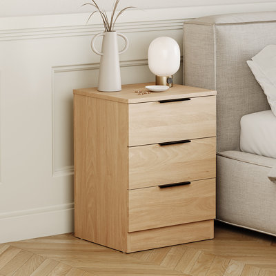 Tanishi 3 Drawer Bedside Chest Modern Bedroom Nightstand