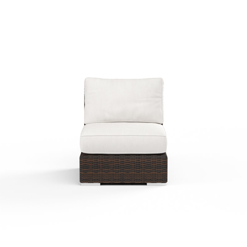 Naomie Armless Patio Chair with Sunbrella® Cushions, Canvas Flax Sunbrella® Canvas
