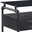 Glass & Sandy Grey Finish Nightstand