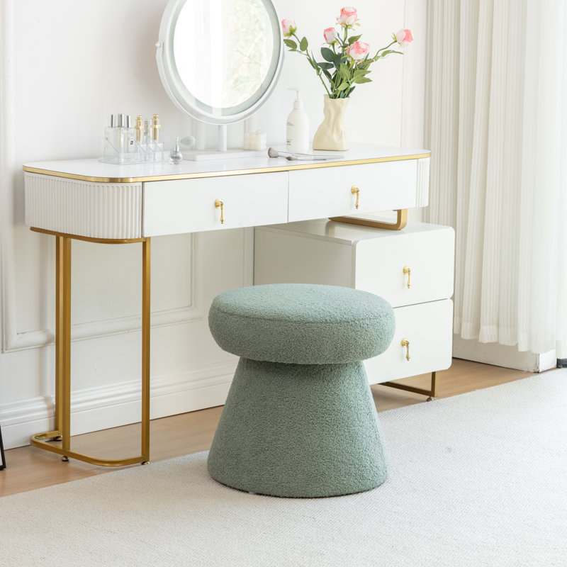 Repose-pieds avec tabouret décoratif, Vert