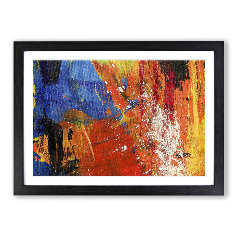 Abstract Art Painting Vol.27 by S.Johnson - Picture Frame Painting Print, 62cm H x 87cm W x 2cm D, Black Framed