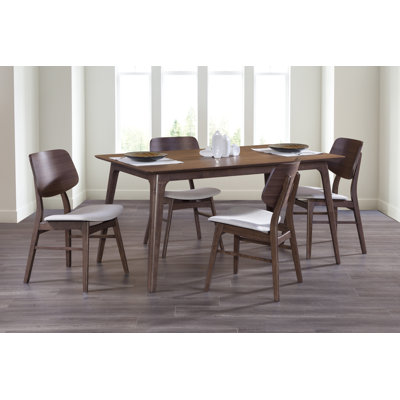 Lyan Wood Dining Set with Rectangle Table And Chairs