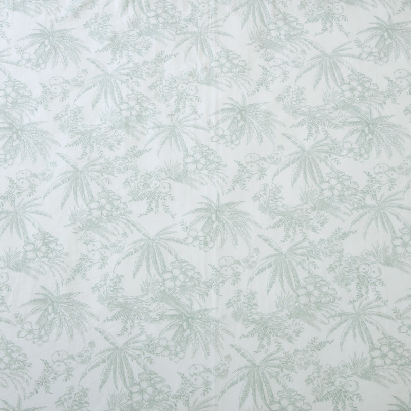 Tommy Bahama Printed Percale Cotton Sheet Set, Queen Sheet Set with 2 Pillowcases, Green Pen and Ink