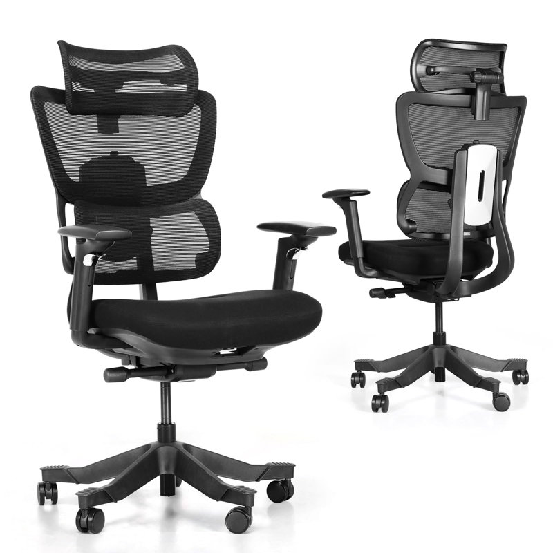 150° Recline Ergonomic Office Chair with Dynamic Back-Tracking System — 5-Level Adjustable Backrest & Adaptive Lumbar Support