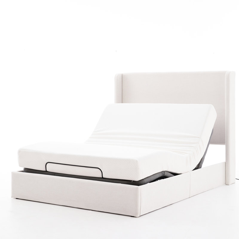 Grand lit réglable avec base électrique, télécommande sans fil et masseur, idéal pour la chambre à coucher
