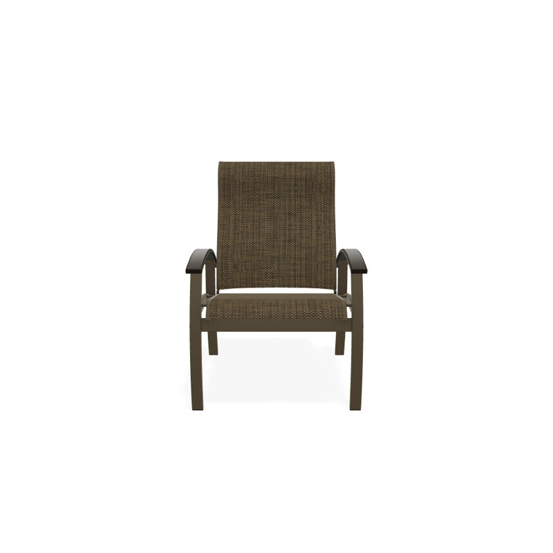 Belle Isle Outdoor Dining Armchair, Textured Beachwood, Beachwood, Beacon Taupe Sunbrella®