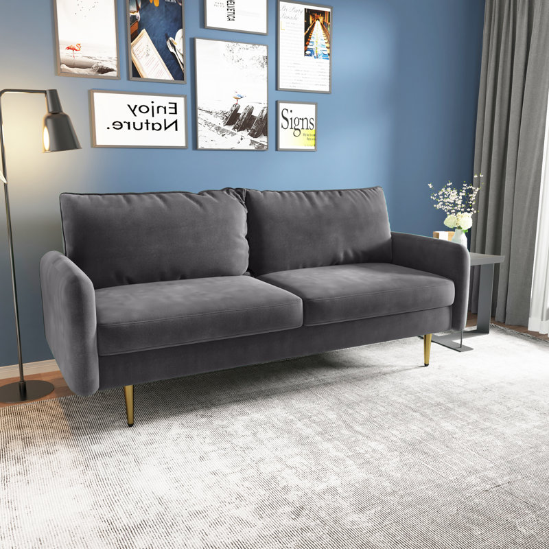 Siniard 70'' Upholstered Sofa, Gray 100% Polyester, 33.1" H X 70" W X 31.7" D