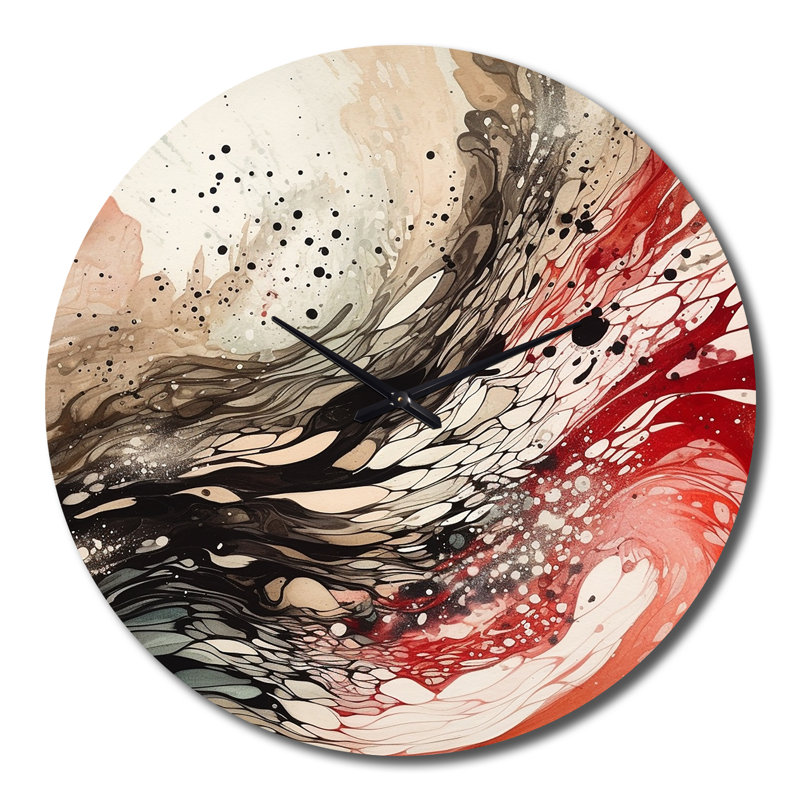 Horloge murale rouge et noire, Grand