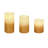 Gold Battery Operated LED Wax Candles - 3 Piece