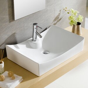Fine Fixtures Modern Ceramic Rectangular Vessel Bathroom Sink & Reviews ...