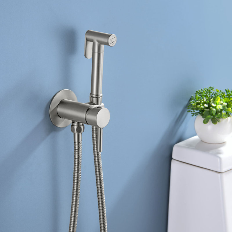 Single Hole Horizontal Bidet Faucet, Brushed Nickel