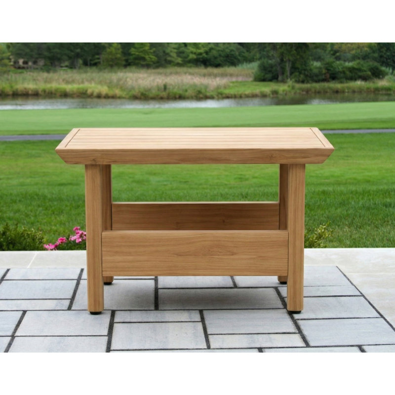 Table d'appoint rectangulaire en teck massif Everlee