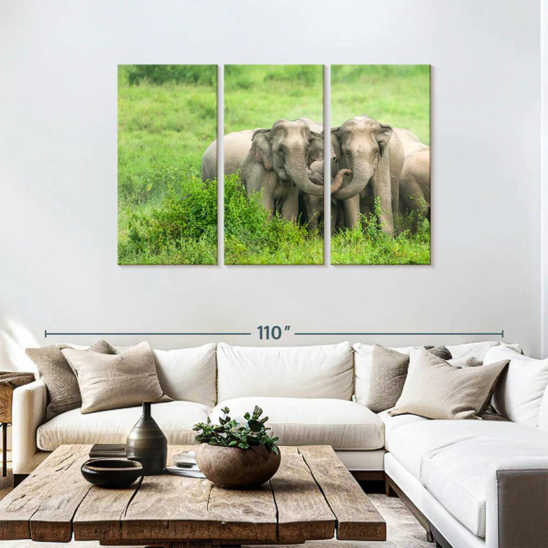 Brampt Asian Elephant Huddle, 48" H x 74" W