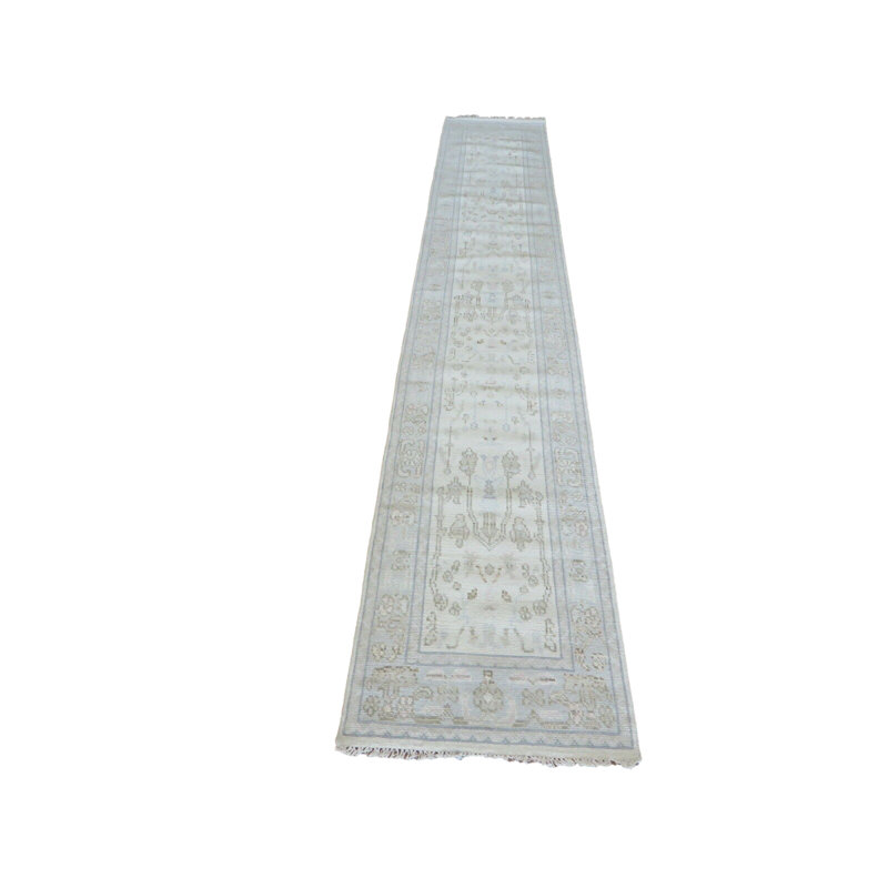 Hashar One-of-a-Kind 3'1" X 15' Wool Area Rug in Ivory