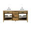 Meuble-lavabo double 72 po en teck miel-314797661-314797651