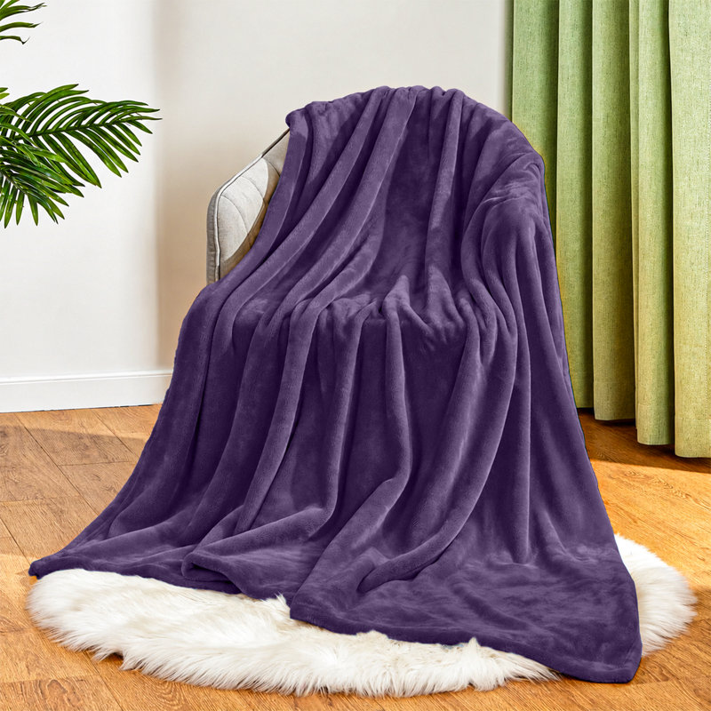  Couverture en molleton doux - Doux, chaud, lit / jeté, Grand (90 x 90), Mauve