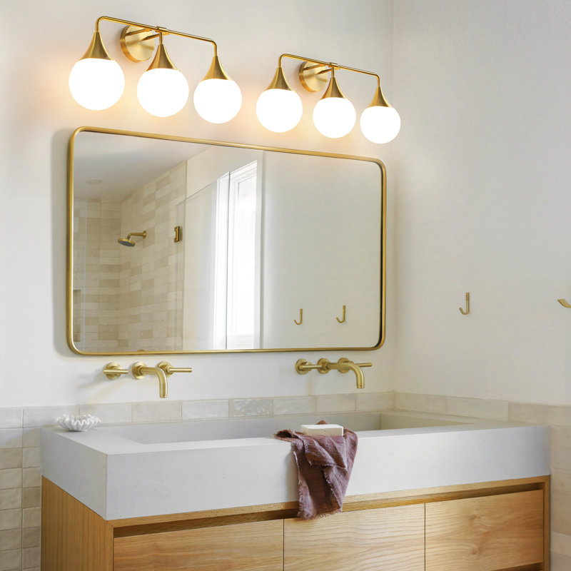 Kanza Dimmable Bathroom Vanity Light, Gold, 3
