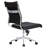 Modern Ergonomic Office Desk Chair Mid Back Ribbed PU Leather Armless Conference Task Chair with Swivel Tilt & Adjustable Height, Black-1616502122