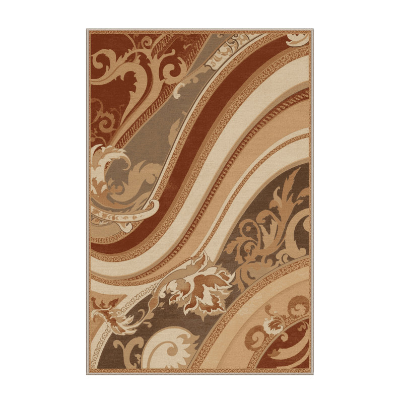 Tapis oriental classique brun et beige lavable à la machine Buckland, 2 pi x 3 pi